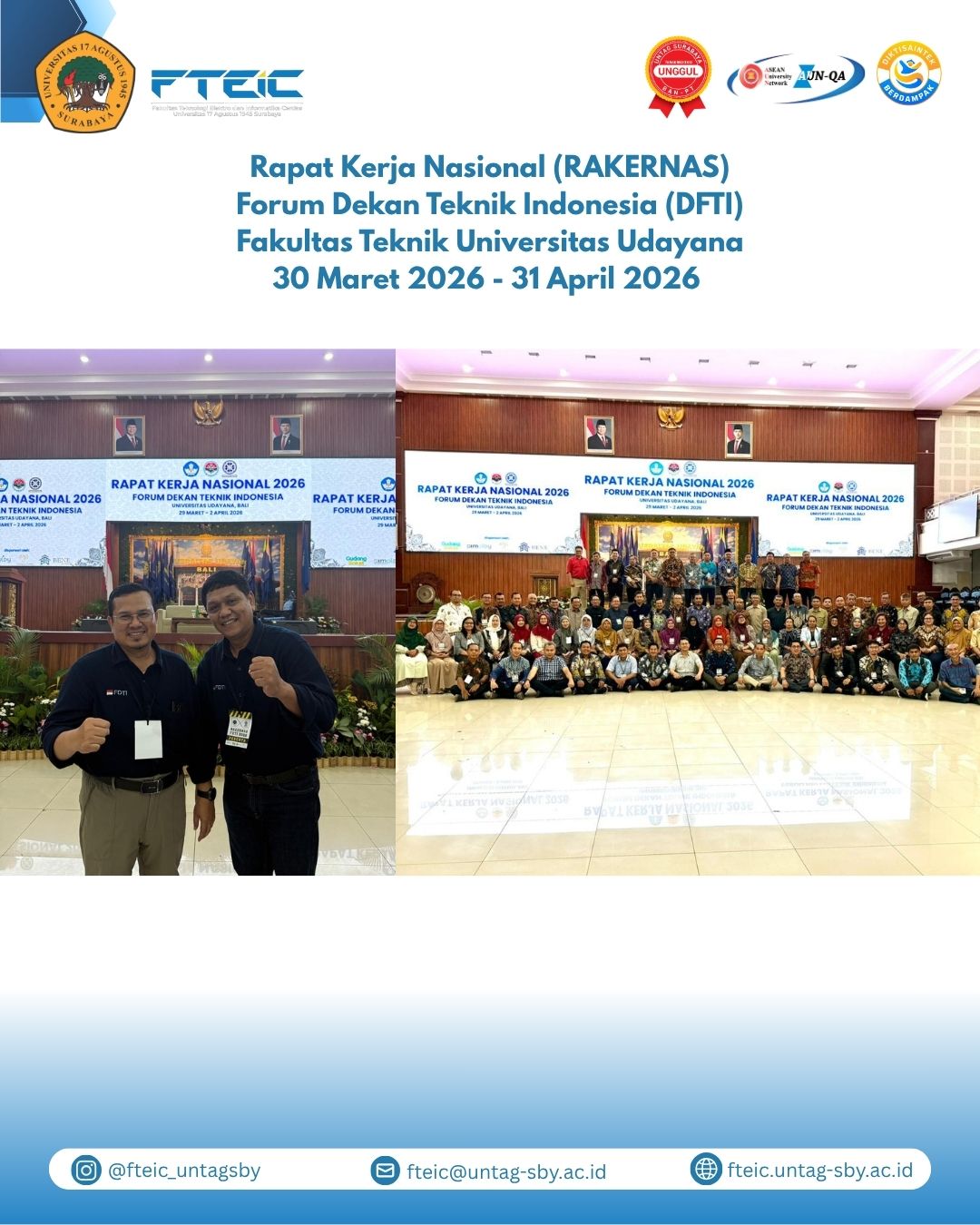 Rapat Kerja Nasional (RAKERNAS) Forum Dekan Teknik Indonesia (FDTI) 2026